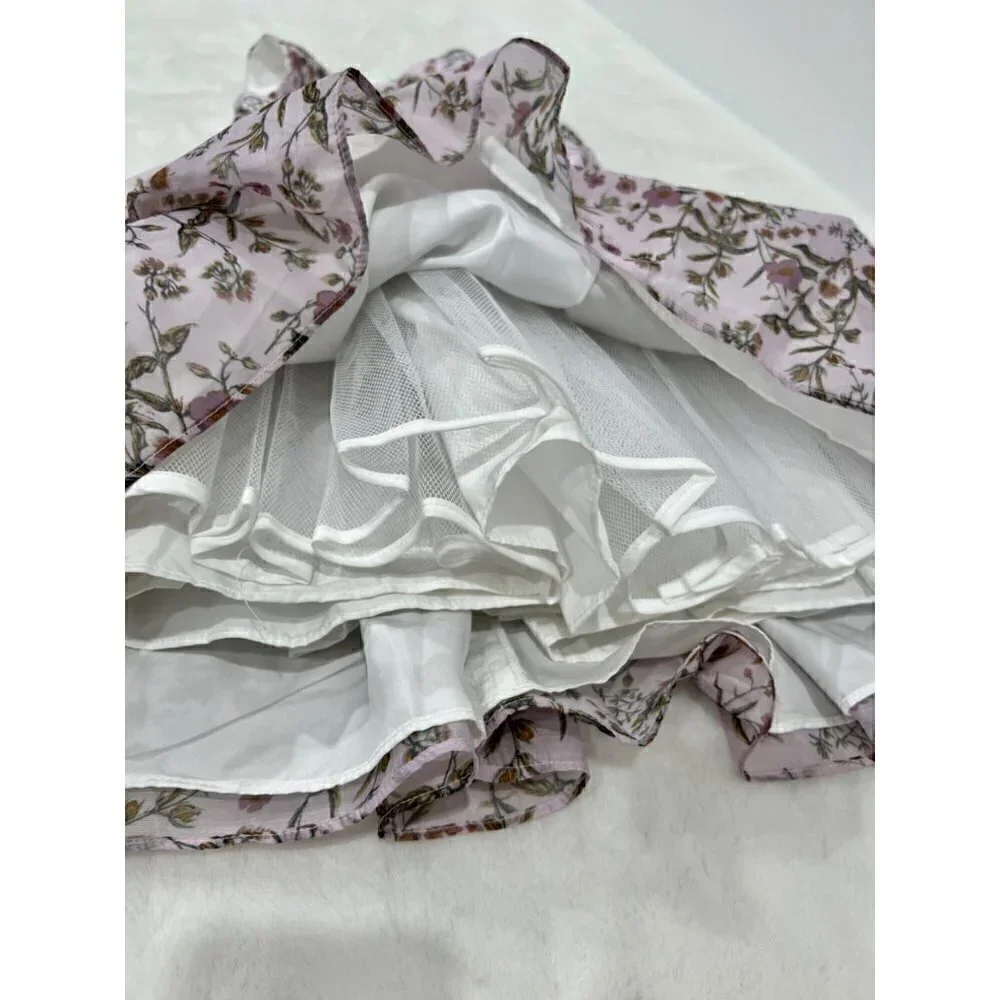 NWOT PIPPA & JULIE Kids' Size 5 Little Girl's Ditsy Floral Opaque Organza Dress